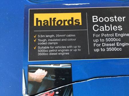 Halfords 25mm Booster Cables